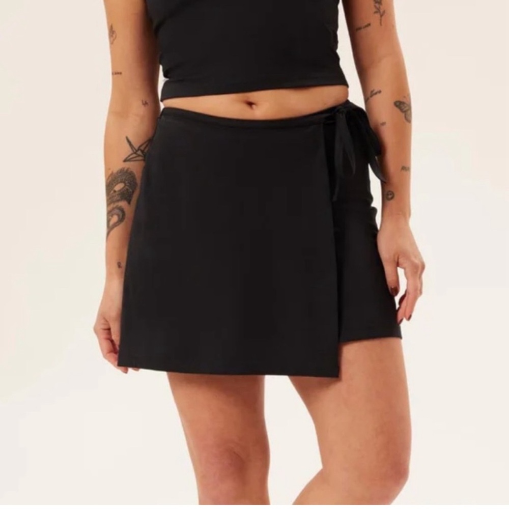 Girlfriend Black Wrap Skort